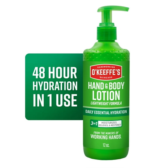 O'Keeffe's Working Hands Hand and Body Lotion, 12oz Pump, Heals & Relieves Extremely Dry Skin