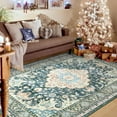 thumbnail image 3 of Ultrug Vintage Rugs Soft Accent Area Rug Retro Distressed Medallion Carpet for Bedroom Living Room Home Decor,5'x8',Green, 3 of 7