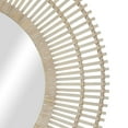 thumbnail image 4 of DecMode 36" x 36" Cream Handmade Stick Starburst Wall Mirror with Wrapped Rattan, 4 of 11