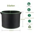 thumbnail image 2 of Nvzi -b 5-Pack 5 Gallon Grow Bags Thickened Nonwoven Fabric Pots Plant Grow Bags with Handles,for Low Stress Plant Training Fruits, Vegetables, and Flowers(Black）, 2 of 4