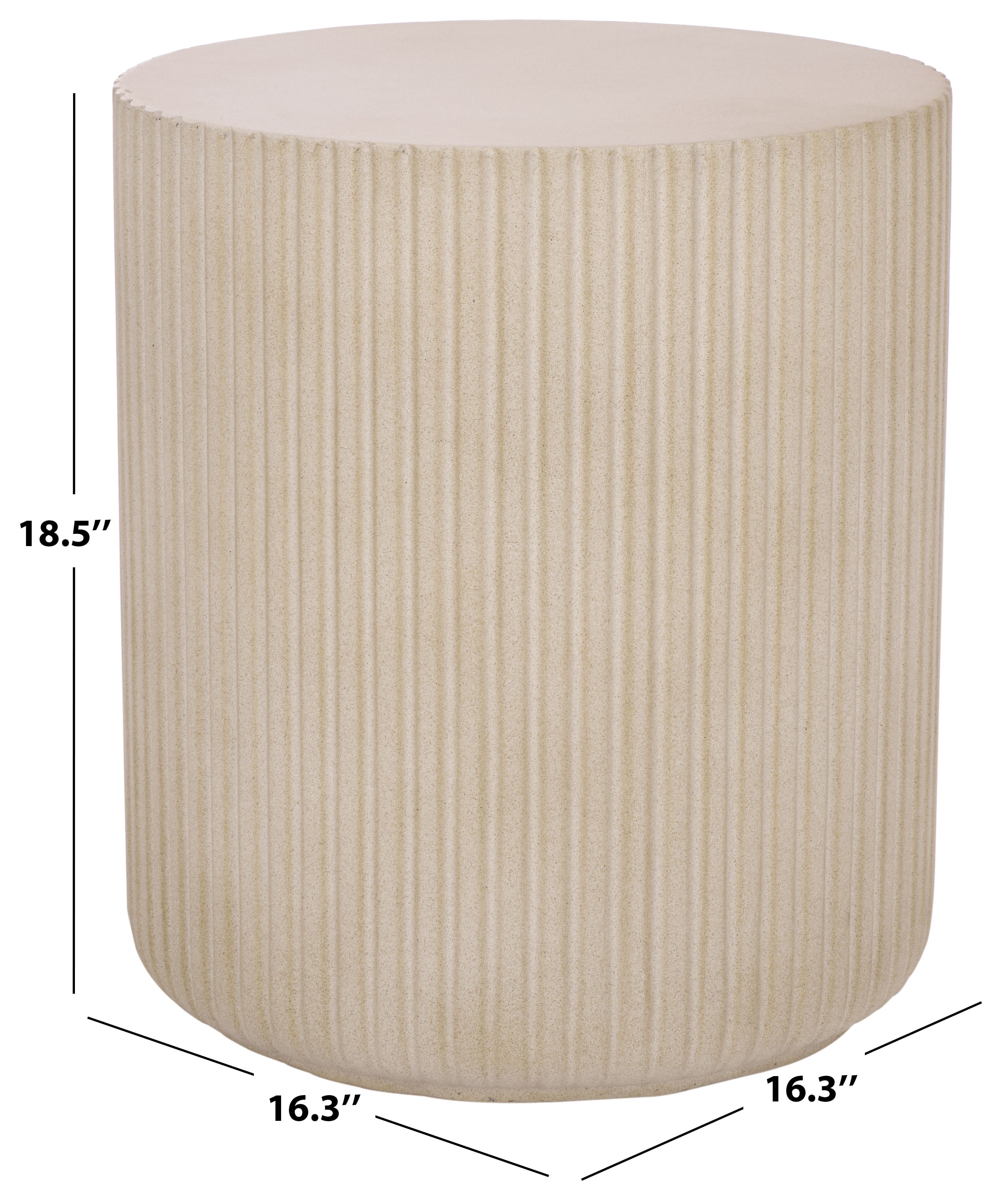 Safavieh Napa Outdoor Modern Cement Round End Table, Sandy Beige