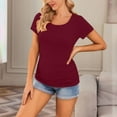 thumbnail image 5 of IROINNID Maternity Nursing Clothes Bump Friendly T-shirt Tops , Short Sleeve and Round Neck Summer Breastfeeding Soild With Wrinkles Blouse, 5 of 9