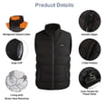 thumbnail image 4 of 23 Zones Heated Vest for Men Women 2 Temperature Settings Sleeveless Stand Up Collar USB Electric Warm Vest for Outdoor Hunting Hiking, 4 of 8