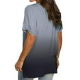 thumbnail image 4 of CHUANK Womens Plus Size Tops Clearance Womens Plus Size Gradient Color V-Neck Short Sleeve T-shirt Tops Blouse, 4 of 7