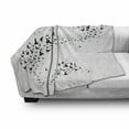 thumbnail image 3 of Black Crow Soft Flannel Fleece Throw Blanket, Freedom Themed Illustration of Flock of Flying Birds Print, Cozy Plush for Indoor and Outdoor Use, 50" x 60", Charcoal Grey Baby Blue, by Ambesonne, 3 of 6