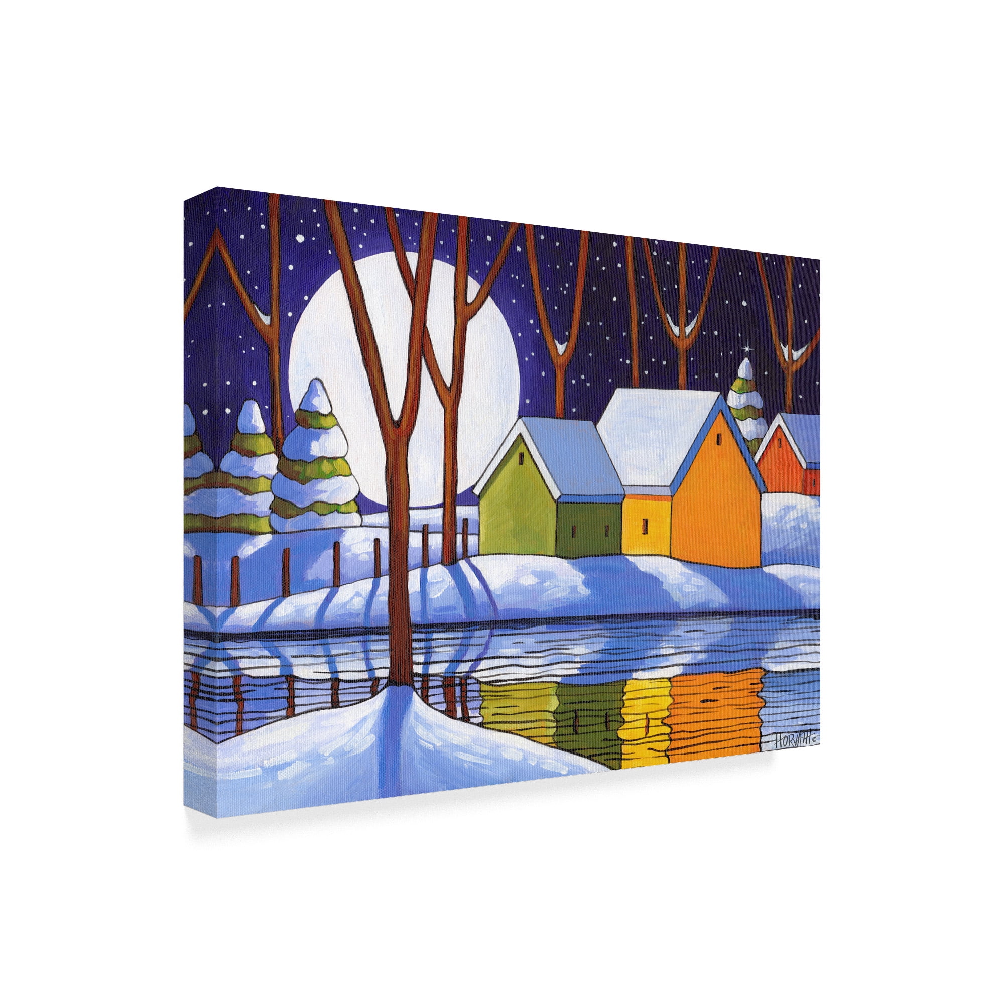 Trademark Fine Art 'Reflection Winter Night' Canvas Art by Cathy Horvath-Buchanan