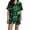 Green, variant on Womens Halloween Pajamas Ghost Pumpkin Print Short Sleeve Sleepwear Button Down Pjs Shorts Set Loungewear Pjs for Women(Yellow,M)