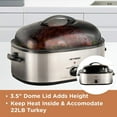 thumbnail image 5 of Superjoe 22 Quart Roaster Oven with Self-Basting Lid Turkey Roaster Electric Food Warmer, Stainless Steel, 5 of 8