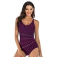 thumbnail image 3 of TJAZFJPA Combinaison Maillot de Bain Plus Femmes Été Maillot de Bain Imprimé Mode Maillot de Bain Bikini une Pièce Col Haut Bas de Maillot de Bain pour Femmes, 3 of 3
