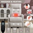 thumbnail image 4 of Leumius Power Lift Recliner Chair with Massage and Heat for Elderly,Heavy Duty Electric Reclining Chair with Side Pockets,USB Charge Port for Living Room,Beige+Chenille, 4 of 8