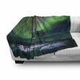 thumbnail image 3 of Aurora Borealis Soft Flannel Fleece Throw Blanket, Jokulsarlon Lagoon in Iceland Outdoor Scene Polar Exploring Night Sky, Cozy Plush for Indoor and Outdoor Use, 50" x 70", Multicolor, by Ambesonne, 3 of 6