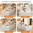 thumbnail image 5 of Aukfa 68" Oversized Chaise Lounge Boneless Couch with 2 Cup Holder&Side Pocket, 3Pillows, Corduroy, White, 5 of 9