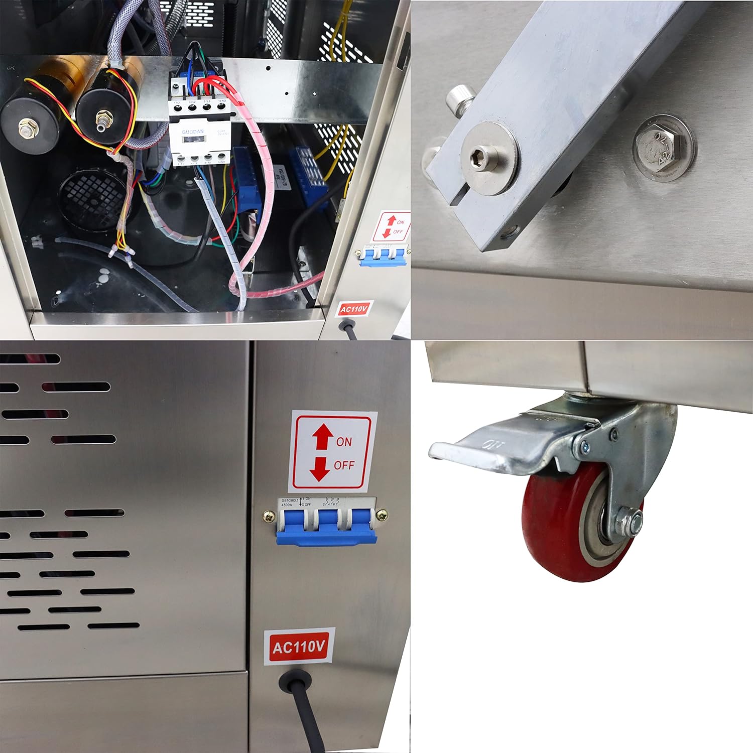 EQCOTWEA Vacuum Sealer Packaging Machine Two Chambers for Meat Fruits Vegetables Stainless Steel Sealing Length 20"