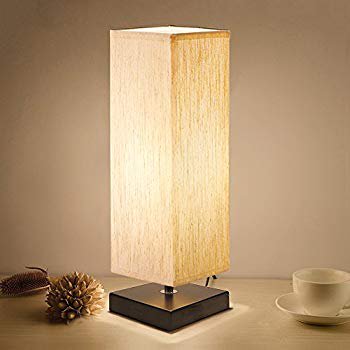 Bedside Table Lamp Minimalist Solid Wood Table Lamp Bedside Desk Lamp With Square Flaxen Fabric Shade For Bedroom Dresser Living Room Kids Room College Dorm Coffee Table Bookcase Walmart Com Walmart Com