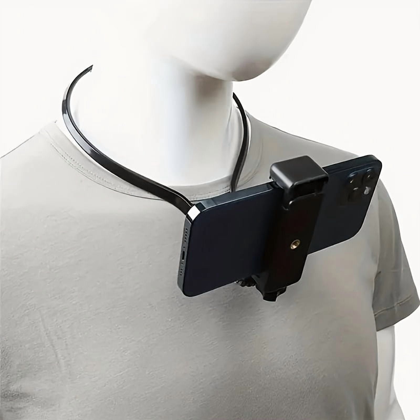 Hands-Free Wearable Neck Phone Stand for iPhone 15 Pro Max, Samsung, GoPro - Universal Hanging Tripod with Selfie Stick Monopod
