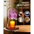 thumbnail image 4 of Funistree Purple Candle Warmer Lamp with Timer,Height-Adjustable Electric Flower Top Down Melter for Jar Candles and Scented Wax, Lotus Wax Warmer Light in Amber, Gift for Women, 4 of 7