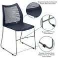 thumbnail image 5 of BizChair HERCULES Series 661 lb. Capacity Navy Stack Chair with Air-Vent Back and Gray Powder Coated Sled Base, 5 of 14