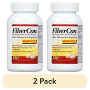 (2 pack) Fibercon Fiber Therapy for Regularity (Calcium Polycarbophil) Caplets 140 ct Bottle