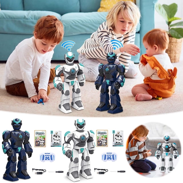 Sentmoon Fast Rc Car Gift for Boys 4-6 Intelligent Voice Dialogue Robot Model Remote Control Programming Gesture Sensing Children's Toys Portable & Travel-Friendly