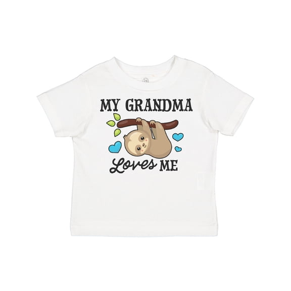 Inktastic My Grandma Loves Me with Sloth and Hearts Boys or Girls Toddler T-Shirt