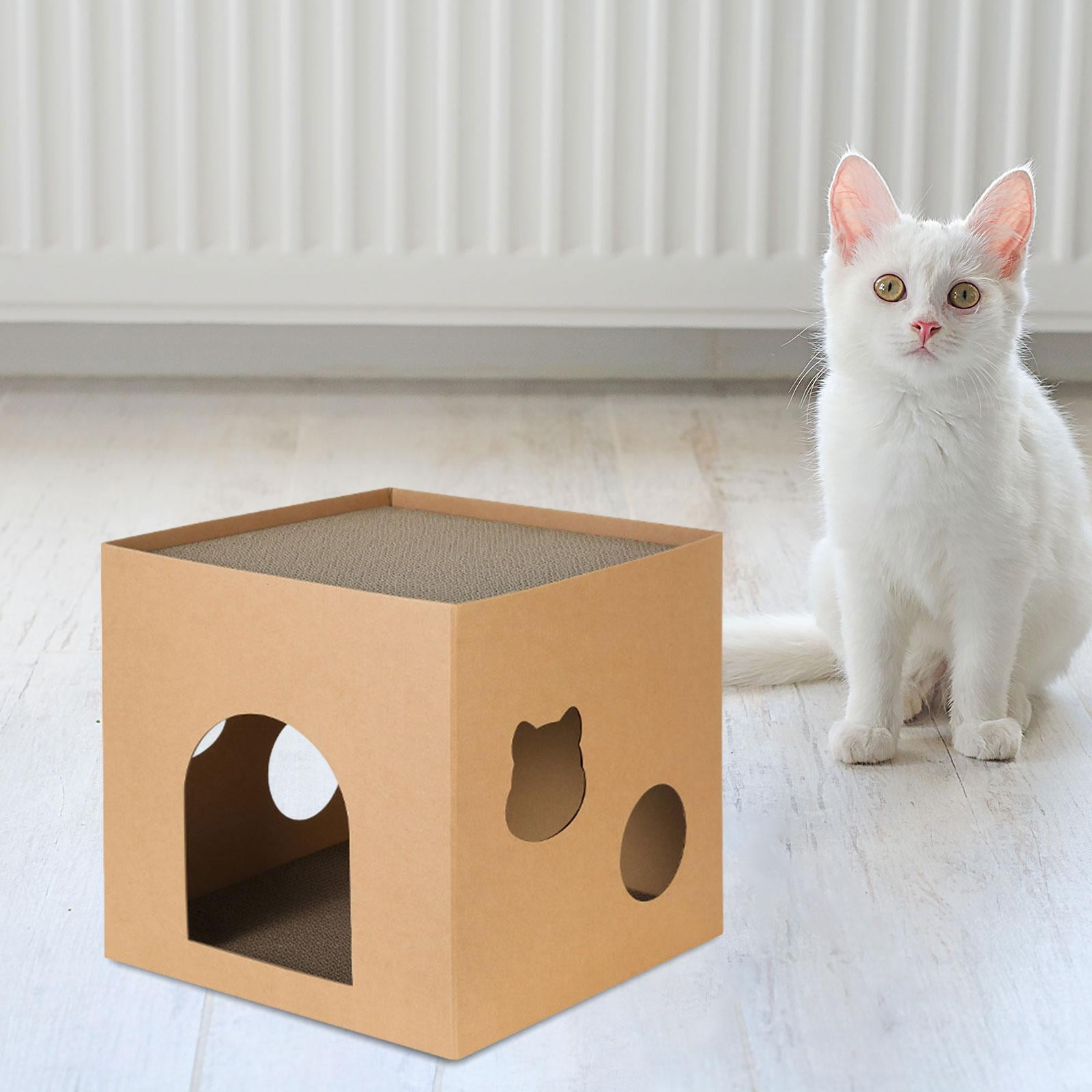 Bvdfgk Cat Box Cats Bed Pet Supplies Accessories with Scratch Pads Corrugated Cardboard Brown S
