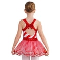 thumbnail image 2 of YiZYiF Kids Girls Sequin Stripe Ballet Leotard Tutu Dress Christmas Dance Figure Skating Costumes Red-A 8, 2 of 7