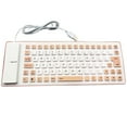thumbnail image 1 of LOVEVER Portable Silent Foldable Silicone Keyboard USB Wired Flexible Soft Waterproof Roll Up Silica Gel Keyboard for PC Laptop, 1 of 8
