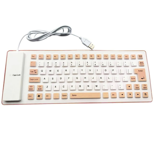 LOVEVER Portable Silent Foldable Silicone Keyboard USB Wired Flexible Soft Waterproof Roll Up Silica Gel Keyboard for PC Laptop