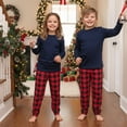 thumbnail image 6 of Christmas Family Pajamas Matching Set Solid Long Sleeve Top Pants Sleepwear, 6 of 8