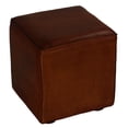 thumbnail image 3 of Cortesi Home Bronco Genuine Leather Cube Ottoman, Brown, 3 of 8