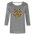 thumbnail image 2 of TaTaai Women St. Patrick's Print Crew Neck 3/4 Sleeve Black T-Shirt Loose Casual Top Ladies Spring Street Wear Lightweight Breathable Non-See-Through No Fading Soft Top Gift, 2 of 7
