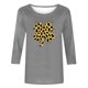 thumbnail image 2 of TaTaai Women St. Patrick's Print Crew Neck 3/4 Sleeve Black T-Shirt Loose Casual Top Ladies Spring Street Wear Lightweight Breathable Non-See-Through No Fading Soft Top Gift, 2 of 7