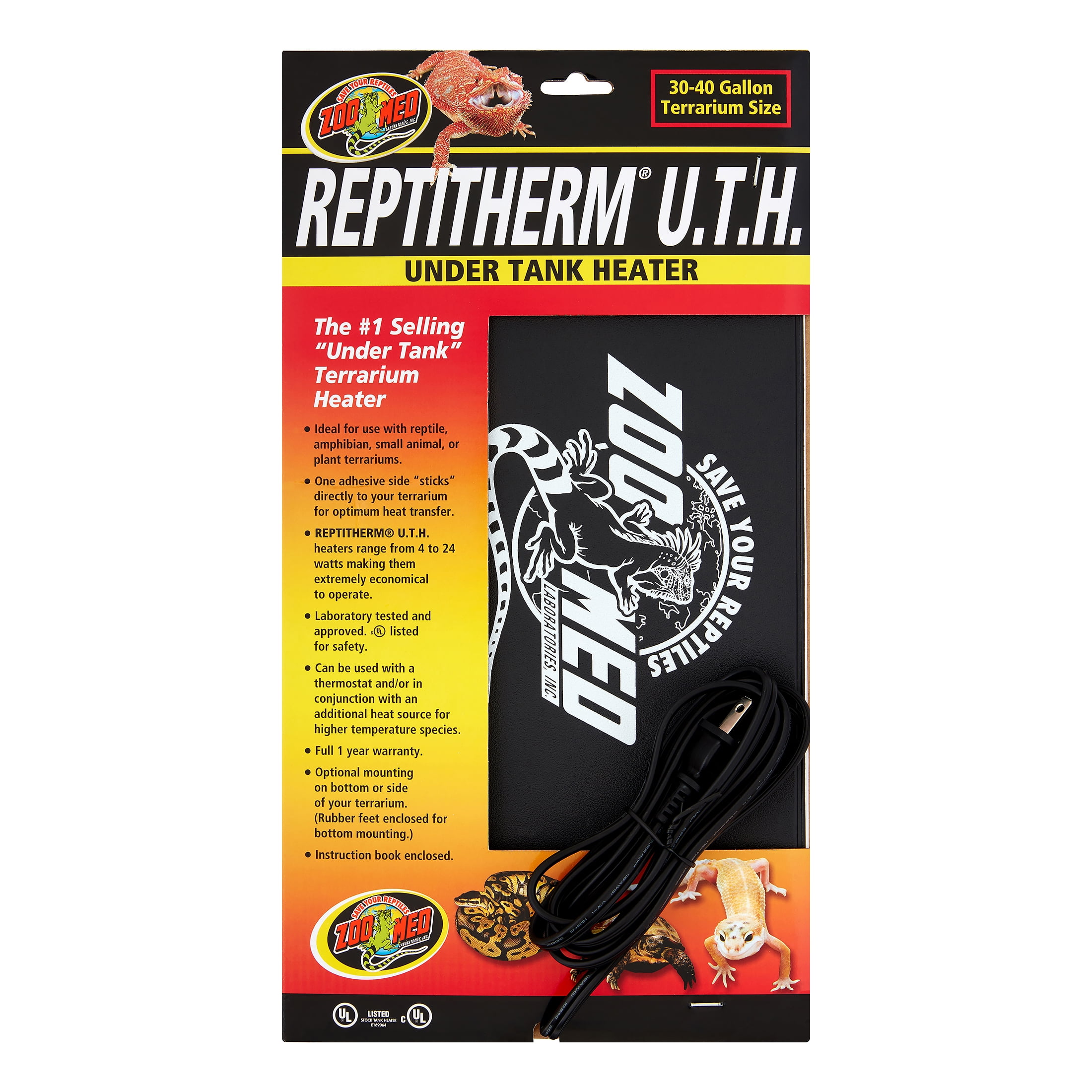 Zoo Med Repti Therm Under Tank Heater RH-5 Reptile Heat Pad Mat 30-40 gallon 