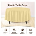 thumbnail image 3 of 12-Pack Premium Plastic Tablecloth 84in. Round Table Cover - Light Yellow, 3 of 7