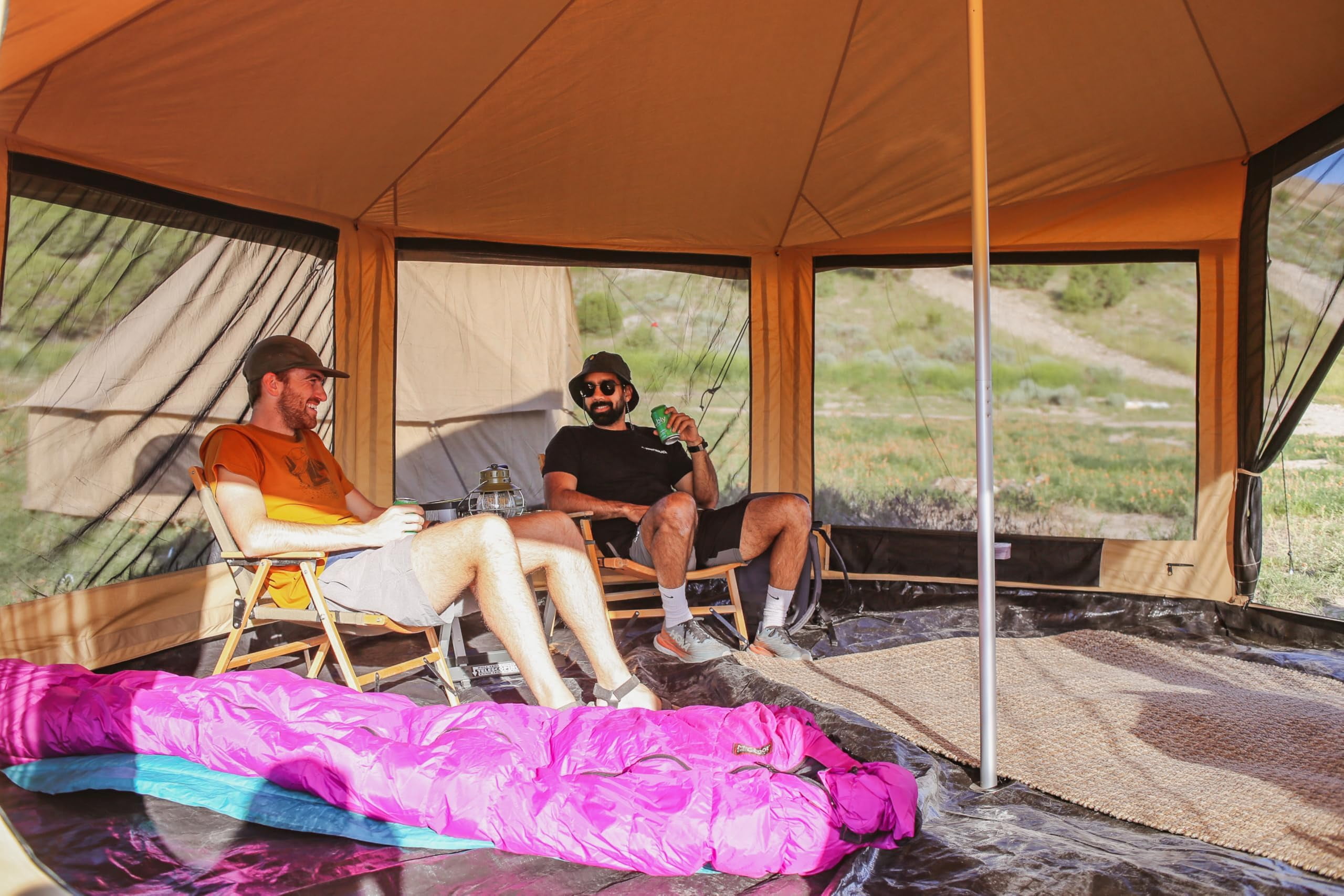 WHITEDUCK Altimus Canvas Tent With Stove Jack , Waterproof, 4 Season Luxury Camping and Glamping Tent Outdoor (Sandstone Beige, Water Repellent, 14')