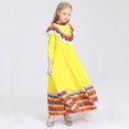 thumbnail image 4 of Disfraces de Halloween 2024 Disfraz de baile folclórico de falda larga para niña mexicana tradicional Disfraz de juego de actuación de fiesta del Día de los Muertos para niños, 4 of 5