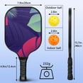thumbnail image 4 of Pickleball Paddles Set Of 2, Fiberglass Surface, Tropical Jungle Print, 4 Balls & Bag, 4 of 5