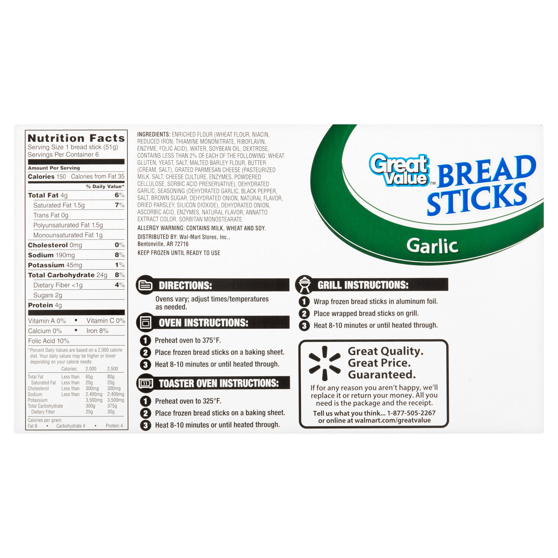 walmart heat and serve garlic bread directions