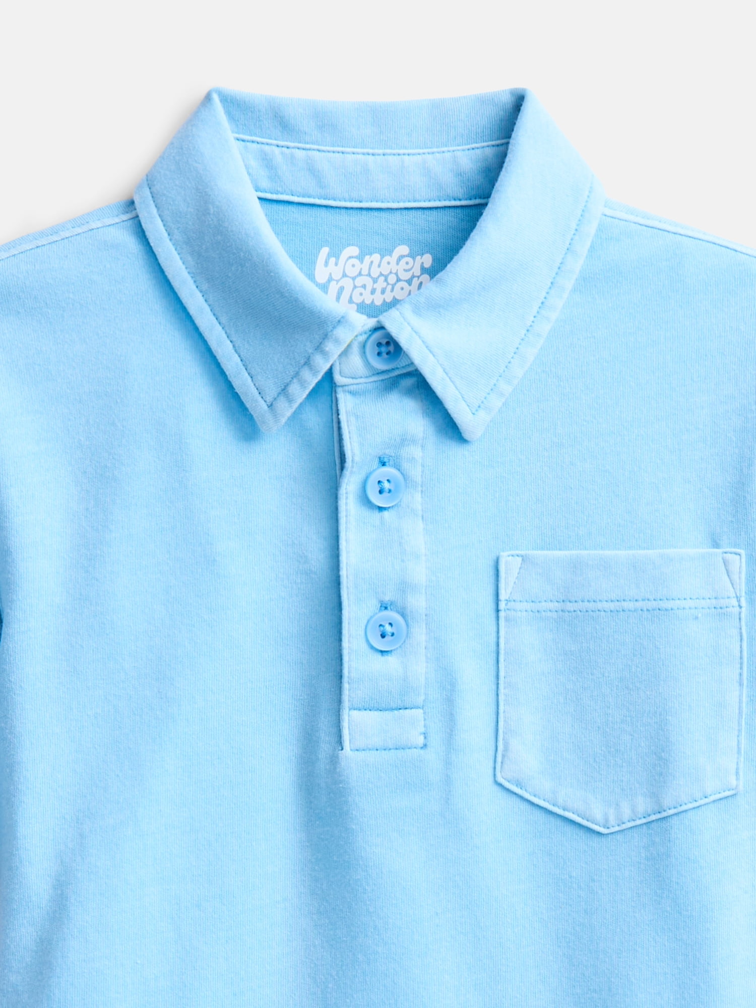 Wonder Nation Boys' Garment Dye Polo Shirt, Sizes XS-XXL & Husky