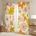 thumbnail image 2 of Manfei Retro Rustic Flower Curtains Pack of 2 (42x84 Each),Cute Daisy Curtains Blackout,Beige Orange Pink Bedroom Curtains For Girls Kids,Super Cozy Room Decor, 2 of 6