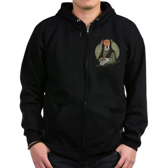 CafePress - Mona Lisa Dog Sweatshirt - Zip Hoodie, Classic Hooded Sweatshirt with Metal Zipper