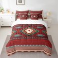 thumbnail image 2 of Erosebridal Literie Rouge Aztèque Format Simple, Ensembles de Literie Bohémiens Hippies Format Simple, Déco de Chambre du Sud-Ouest, Réversible, 2 of 5
