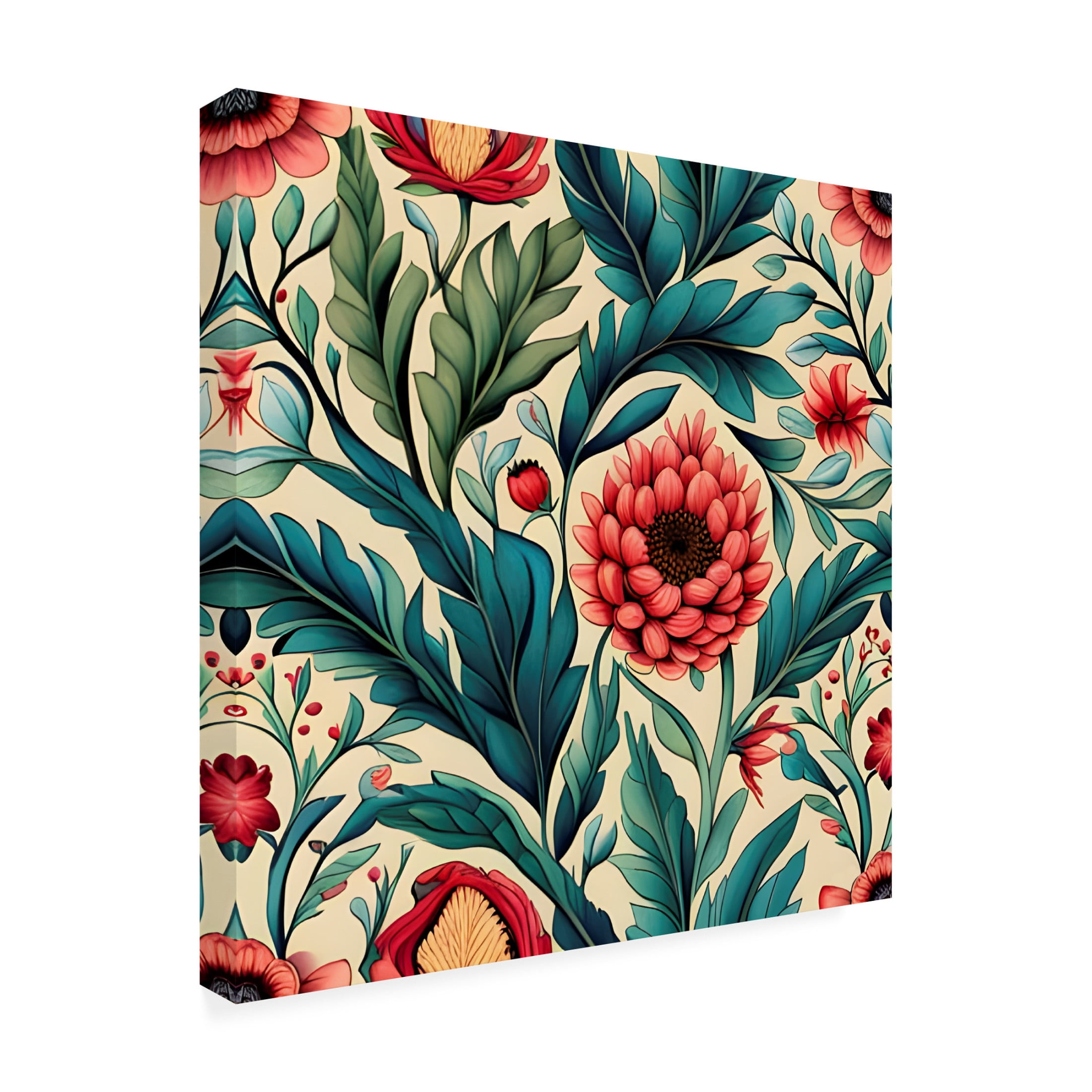 Canvas Wall Art - Tina Lavoie 'Bohemian Garden IV' Wall Art for Living Room, Bedroom, or Office Décor by Trademark Fine Art - 14 x 14 Inches