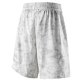 thumbnail image 5 of WIZUTIZ Men's Solid Color Casual Sports Elastic Waist Drawstring Pocket Shorts Polyester Relaxed Fit Lightweight Summer Athletic Bottoms for Outdoor Daily Wear, 5 of 9