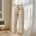 thumbnail image 6 of Ghalytn Women's Quilted Padded Winter Jogger Pants - Drawstring Warm Cuffed Ankle Trousers with Pockets, 6 of 6
