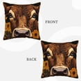 thumbnail image 3 of Xecao Sunflower Butterfly Cow Print Soft Velvet Decorative Throw Pillow Covers, Square Cushion Cases for Bed, Sofa, Living Room, Car, and Indoor Outdoor Use-20"x20", 3 of 8