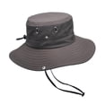 thumbnail image 1 of Sombrero de pescador, transpirable, de poliéster, ajustable, con protección solar, ala ancha, para acampar, pescar, deportes, compras, para hombre. Café, 1 of 6