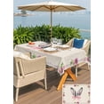 thumbnail image 4 of Watercolor Easter Outdoor Tablecloth - 60x102 Inch Rectangle Dining Table Cover, Cute Rabbits Ears Flowers Bow Spring Beige Waterproof Outdoor Table Cloth with Umbrella Hole & Zipper for Picnic/Patio, 4 of 7