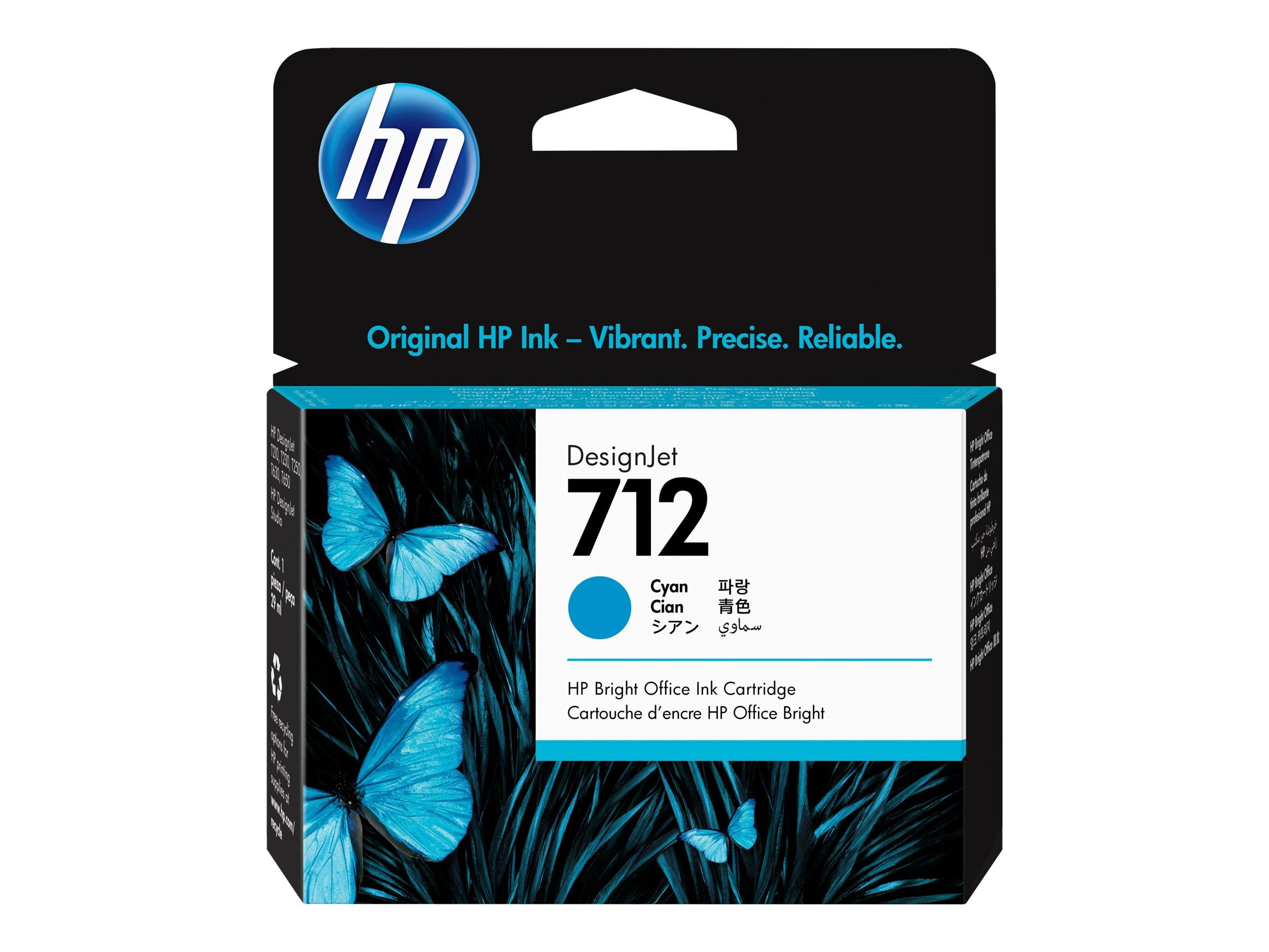 Cartouche d’encre cyan originale HP 712 (3ED67A) 29 ml