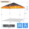 thumbnail image 4 of EAGLE PEAK 10 x 10 ft Pop Up Canopy Tent Instant Outdoor Canopy Straight Leg Shelter with Adjustable Height and Wheeled Carrying Bag(Flame), 4 of 11